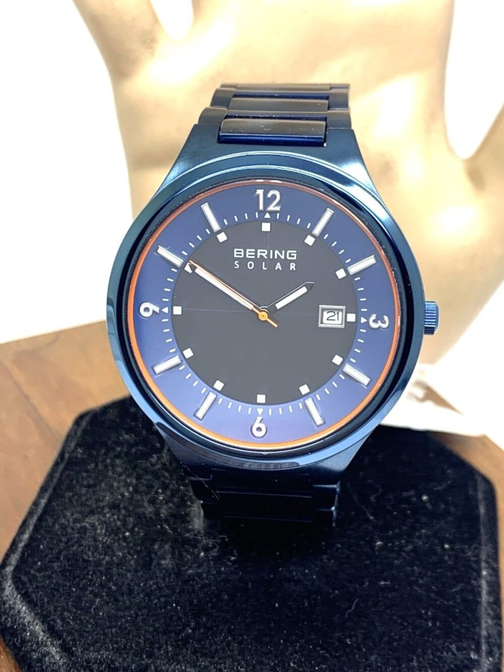 Bering Men's Watch 14442-797 Solar Blue Dial Date Stainless Steel 42mm